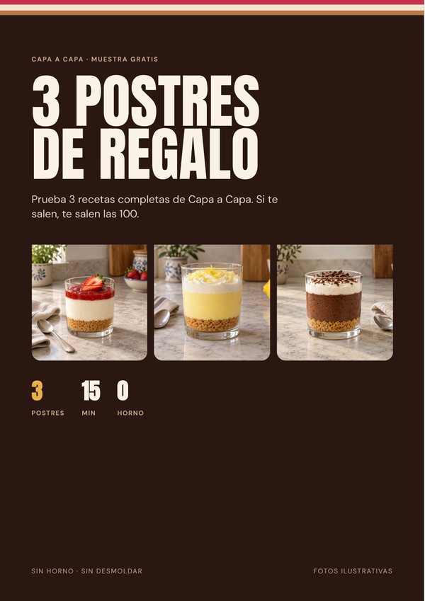 Portada de la muestra gratis de 3 postres