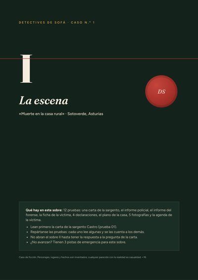 Portada real del sobre I, La escena