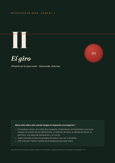 Portada real del sobre II, El giro